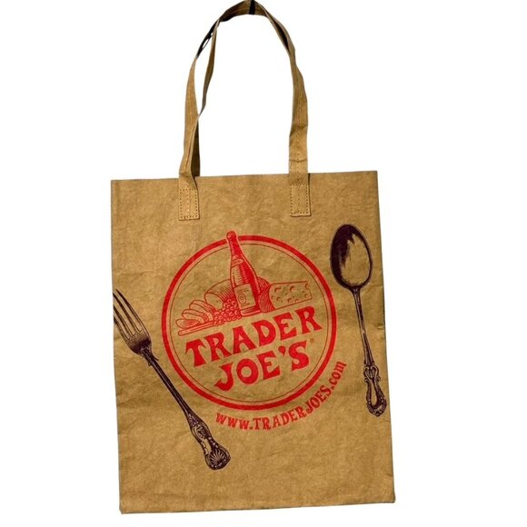 Trader Joe's Washable Paper Grocery Bag Tote Shopper Reuseable - Picture 1 of 8